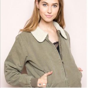 brandy melville nelson sherpa bomber jacket